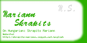 mariann skrapits business card